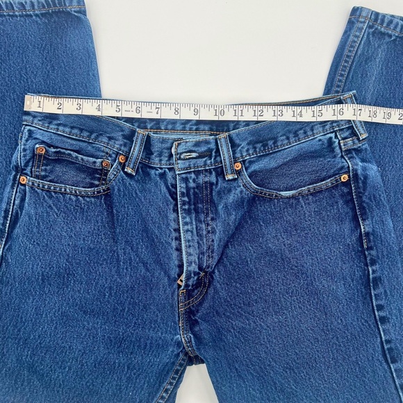 Levi's 505 (35x30) Men’s Blue Straight Jeans Classic Style - Picture 5 of 7